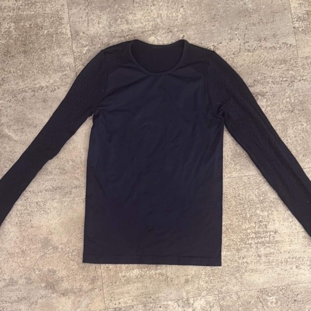 Fabletics Navy Long Sleeve Athletic Shirt - image 2